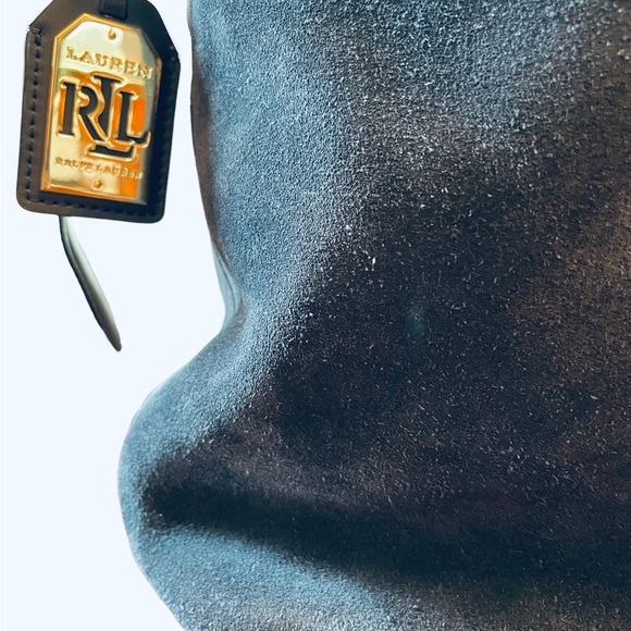 Handbag suede Ralph Lauren dark blue - Picture 2 of 6